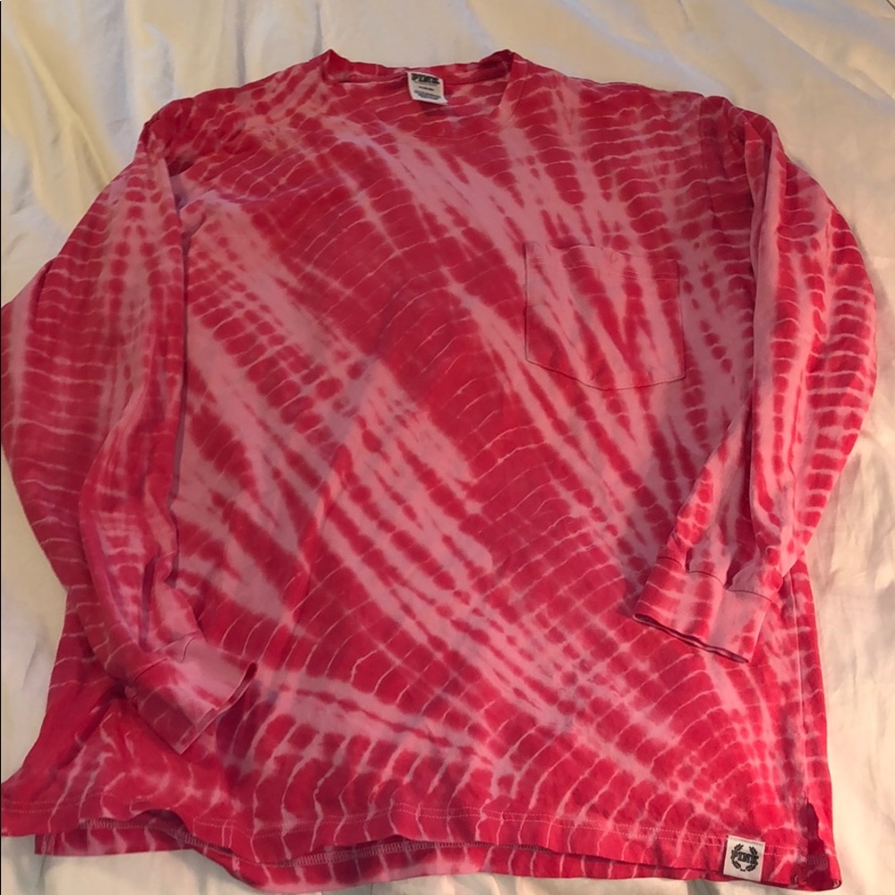 Pink by VS hot pink tie dye loose fiiting shirt
